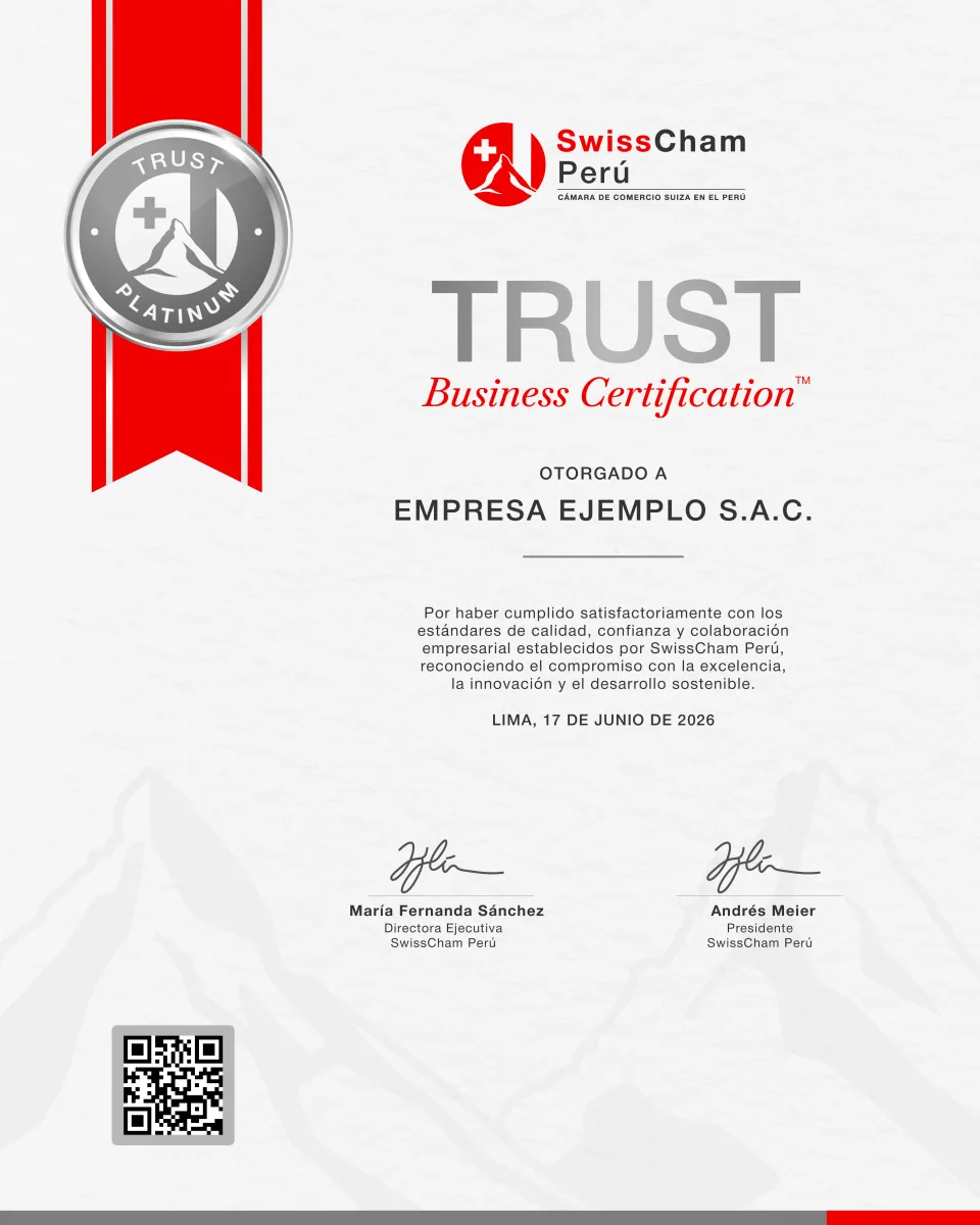 Certificado de ejemplo, categoría Platinum